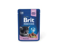 Вологий корм Brit Premium Cat pouch для кошенят, біла риба, 100 г ..
