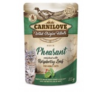 Вологий корм Carnilove cat pouch для котів, з фазаном і листям малини,..