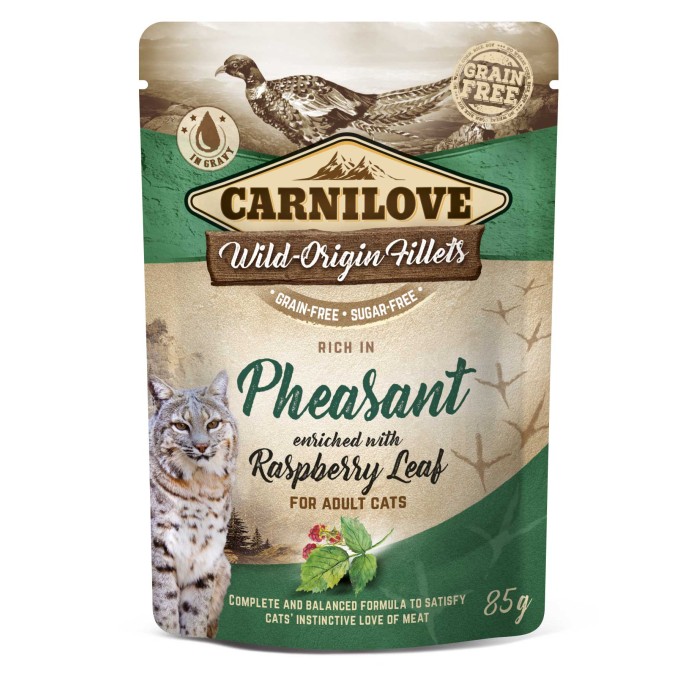 Корм влажный Carnilove Rich in Pheasant, для кошек, с фазаном и листьями малины, 85 г