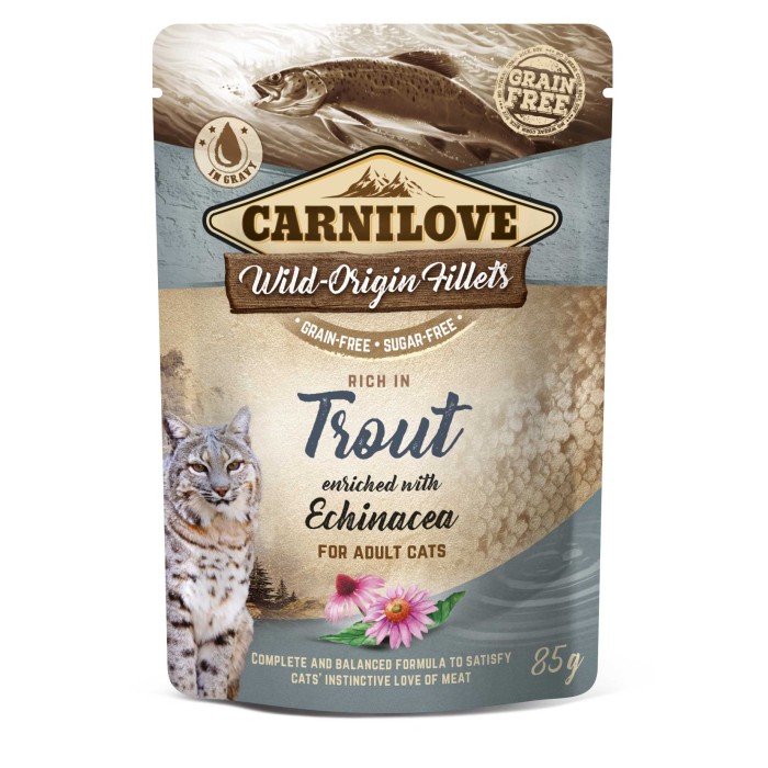 Корм влажный Carnilove Rich in Trout, для кошек, с форелью и эхинацеей, 85 г