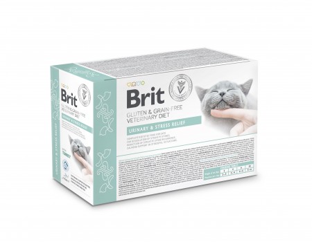 Корм влажный для кошек Brit GF VetDiet Urinary and Stress Relief с индейкой, 12 x 85 г