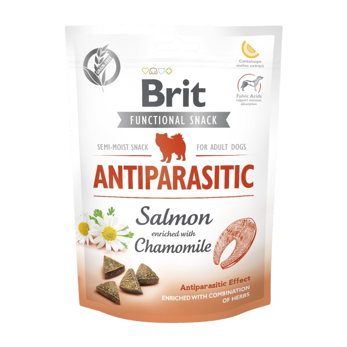 Функциональные лакомства для собак Brit Care Functional Snack Antiparasitic Salmon с лососем, 150 г