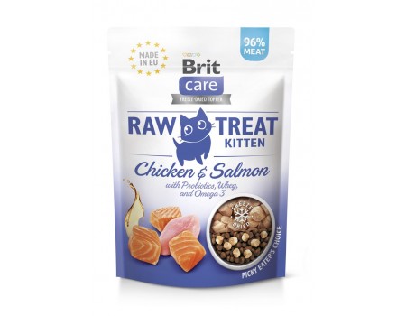 Лакомства для котят Brit Raw Treat Kitten Freeze-dried с курицей и лососем, 40 г