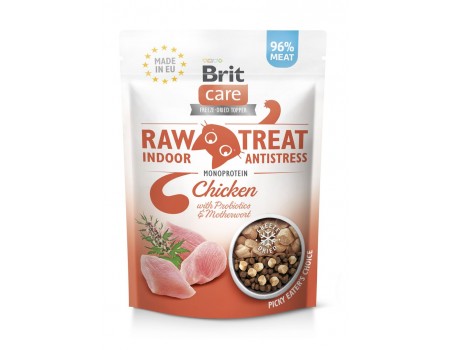 Лакомства для кошек Brit Raw Treat Indoor & Antistress Freeze-dried с курицей, 40 г