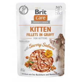 Корм влажный для котят Brit Care Cat Fillets in Gravy with Savory Salm..