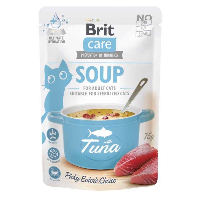 Корм вологий "Суп для котів Brit Care Soup with Tuna з тунцем", 75 г 