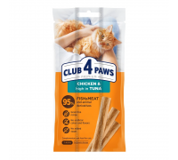 М'ясна паличка Club 4 Paws (Клуб 4 лапи) Premium, зі смаком курки і ту..