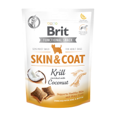 Функциональные лакомства Brit Care Skin and Coat криль с кокосом для собак, 150 г