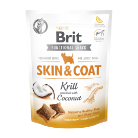 Функціональні ласощі Brit Care Skin and Coat криль з кокосом для собак..