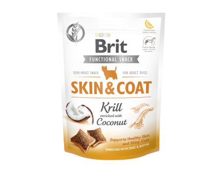 Функциональные лакомства Brit Care Skin and Coat криль с кокосом для собак, 150 г