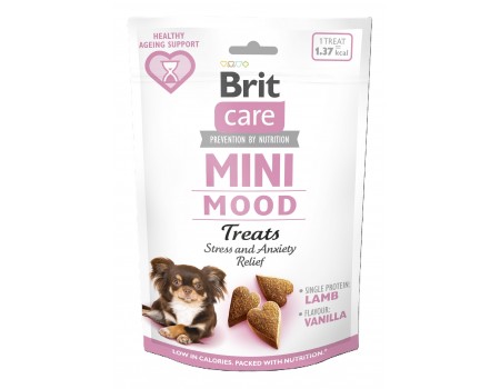 Лакомство Brit Care Mini Treats Mood для собак малых пород, против стресса, с ягненком, вкус ванили, 50 г
