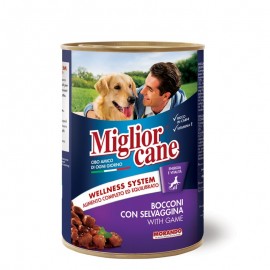 Вологий корм для собак Migliorcane зі шматочками дичини, 405 г..