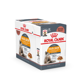 Влажный корм ROYAL CANIN HAIR & SKIN GRAVY, для взрослых кошек, здоровая кожа и шерсть, 9+3 шт, 12х85 г