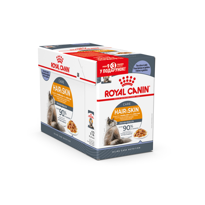 Royal canin 9+3 паучі HAIR & SKIN JELLY