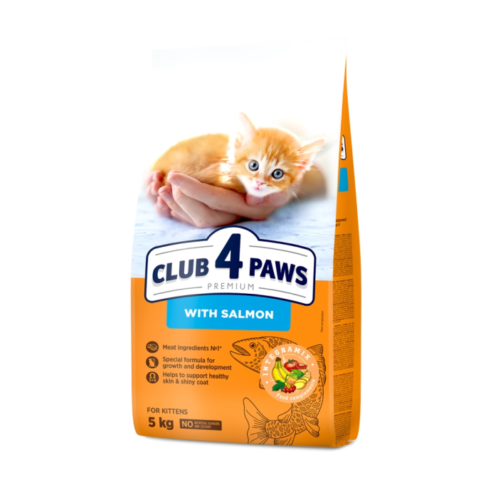 Корм Club 4 Paws для котят, с лососем 5 кг