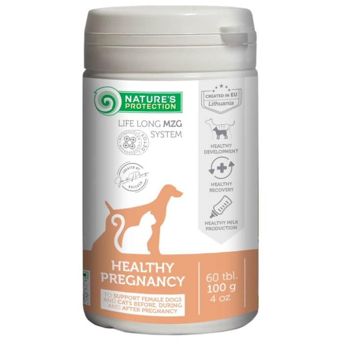 Добавка для взрослых собак и кошек Nature's Protection Healthy Pregnancy для поддержки самок до, во время и после беременности, 60 табл.