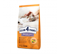 Сухий корм Club 4 Paws (Клуб 4 лапи) Adult Cats Indoor 4 in 1, з ягням..