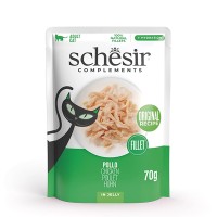 Вологий корм Schesir Chicken ШЕЗІР КУРЯЧЕ ФІЛЕ в желе, консерви для котів, пауч, 70 г