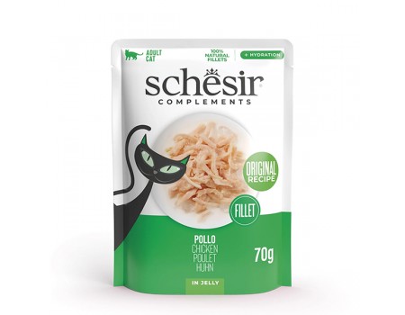 Schesir Chicken ШЕЗІР КУРЯЧЕ ФІЛЕ в желе в желе вологий корм консерви для котів, пауч 70г