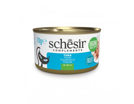 Schesir Tuna ШЕЗІР ТУНЕЦЬ в желе вологий корм консерви для котів, банка 70г