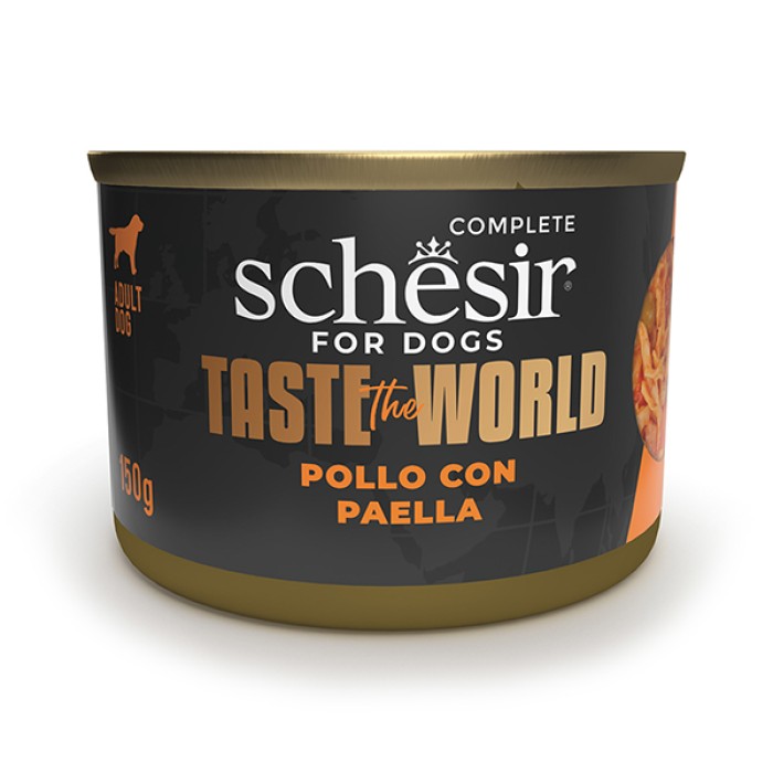 Влажный корм для собак Schesir Taste the World курица с паэльей в бульоне, 150 г