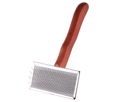 Пуходерка-слікер Dezynadog Firm Flat Slicker Medium, пласка, середнього розміру, з вигнутими штифтами, для різних порід та типів шерсті 