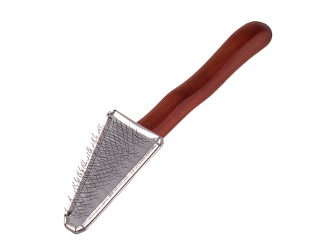 Пуходерка Dezynadog Soft Triangle Slicker Brush, треугольная, плоская, для труднодоступных мест вокруг глаз, лап и морды, для щенков и малых пород