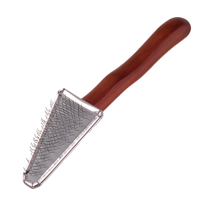 Пуходерка Dezynadog Soft Triangle Slicker Brush, треугольная, плоская, для труднодоступных мест вокруг глаз, лап и морды, для щенков и малых пород