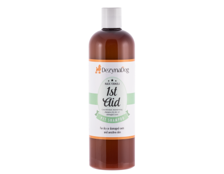 Шампунь Dezynadog 1St Aid Medicated, для лікування сухої сверблячої шкіри і тьмяної пошкодженої шерсті, для чутливої шкіри, 500 мл