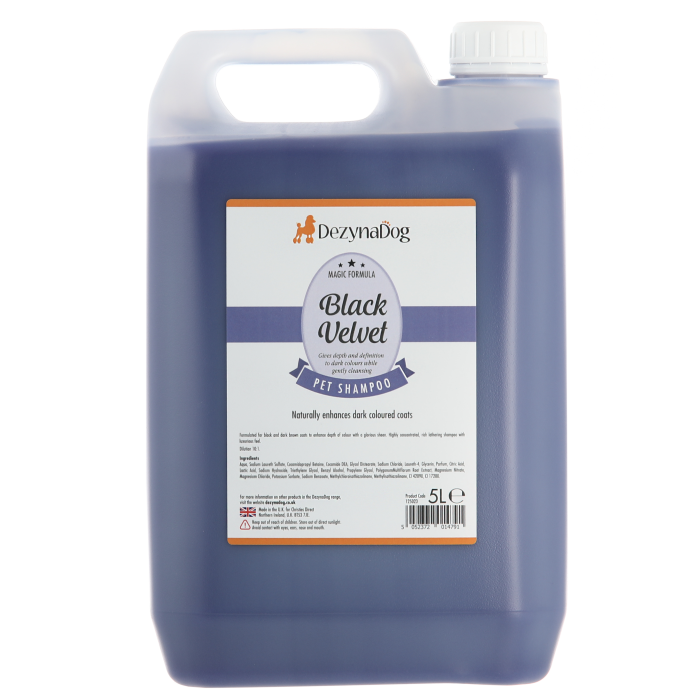 Шампунь Dezynadog Black Velvet Colour Enhance, для посилення кольору чорної та темно-коричневої шерсті, відновлює блиск та колір, 5 л