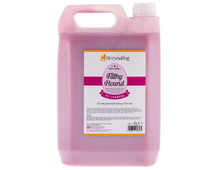Шампунь Dezynadog Filthy Hound Deep Clean, для глубокой очистки грязной шерсти, дезодорирует, стойкий аромат Пармской Фиалки, 5 л