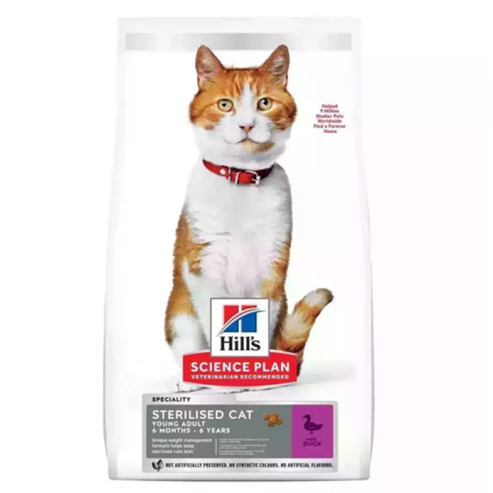 Сухой корм Hills Science Plan Adult Sterilised with Duck с уткой для стерилизованных кошек 10 кг