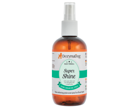 Спрей-сироватка Dezynadog Super Shine, для блиску, кондиціонує шерсть, полегшує ковзання щітки та гребінця по шерсті,  з протеїном, 250 мл