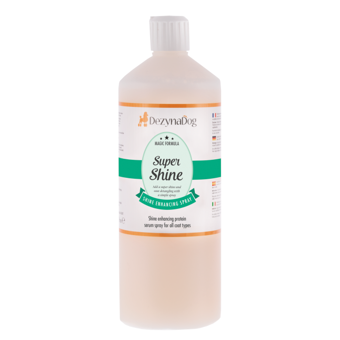 Спрей-сыворотка Dezynadog Super Shine, для блеска, кондиционирует шерсть, облегчает скольжение щетки и расчески по шерсти, с протеином, 1 л
