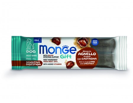 М'ясний батончик Monge Gift Dog Sensitive digestion ягня з каштанамии 40 г (2х20 г)