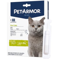 Капли PetArmor Cat от блох, клещей, вшей для кошек от 0.68 кг, 0.5 мл (1пип)