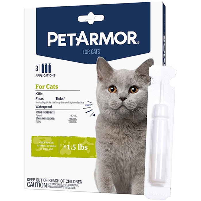 Капли PetArmor Cat от блох, клещей, вшей для кошек от 0.68 кг, 0.5 мл (1пип)