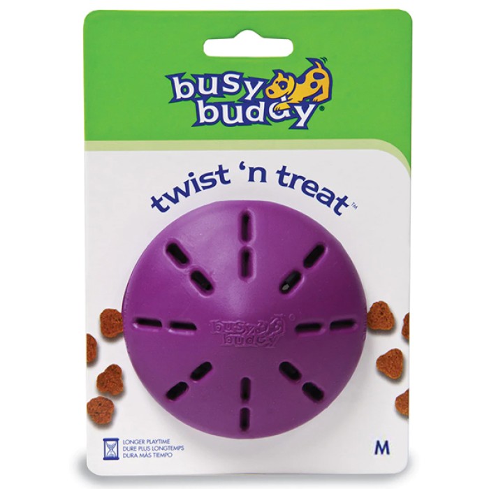 PetSafe Busy Buddy Twist`n Treat ПЕТСЕЙФ БИЗИ БАДДИ ТВИСТ ТРИТ суперпрочная игрушка для собак , Фиолетовый , M, для собак 10-22 кг , 10х10х7,4 см 