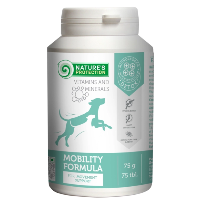Добавка до раціону дорослих собак Nature's Protection Mobility Formula, для підтримки суглобів та тканин, 75 г