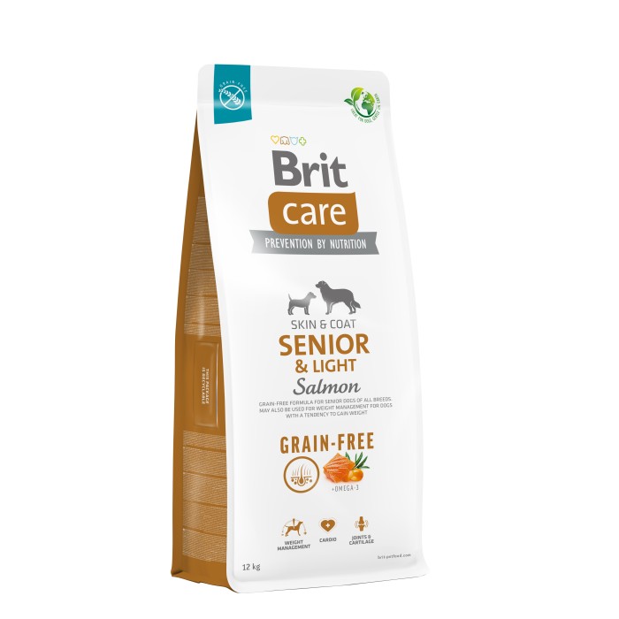 Корм для старіючих собак Brit Care Dog Grain-free Senior & Light беззерновий з лососем, 12 кг
