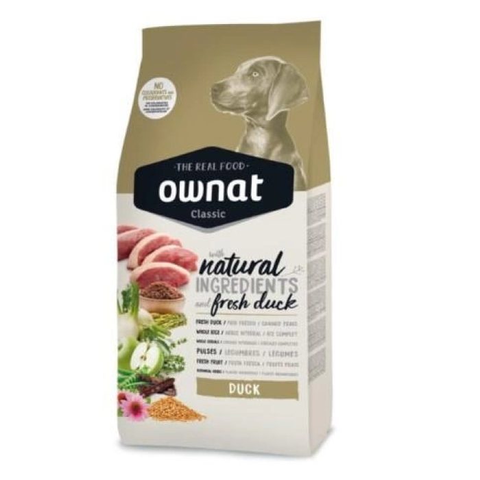 Сухой корм Ownat Classic Duck для взрослых собак всех пород, с уткой – 4 кг