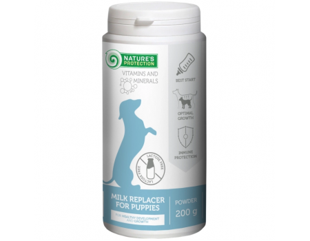 Замінник молока для цуценят Nature's Protection Puppy-milk, для розвитку та росту кісток, 200 г