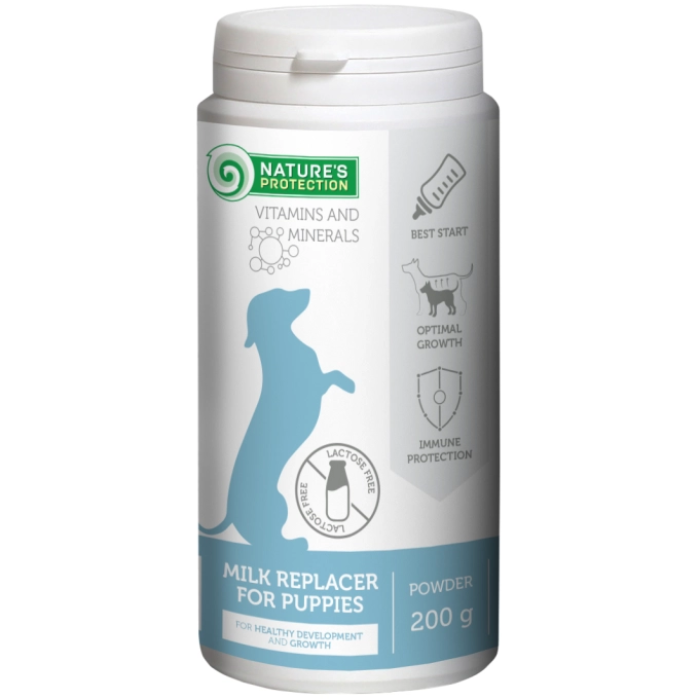 Замінник молока для цуценят Nature's Protection Puppy-milk, для розвитку та росту кісток, 200 г