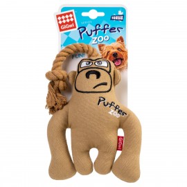 Іграшка для собак Мавпа з пищалкою GiGwi Puffer zoo, текстиль, мотузка..