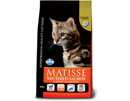 Полнорационный сухой корм Фарміна MATISSE NEUTERED SALMON для стерилизованных котов с лососем, 400 г 31228