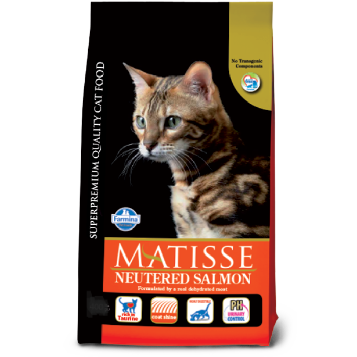 Полнорационный сухой корм Фарміна MATISSE NEUTERED SALMON для стерилизованных котов с лососем, 10 кг 30443 