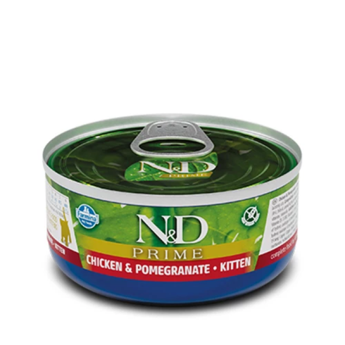 Влажный корм Farmina N&D Grain Free Prime Chicken Kitten для котят, беззерновой, с курицей и гранатом, (102901) 70 г