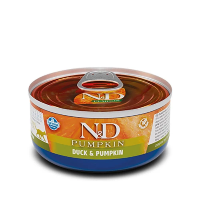 Вологий корм Farmina N&D Grain Free Pumpkin Duck Adult для котів, беззерновий, з гарбузом та качкою, (102093) 70 г