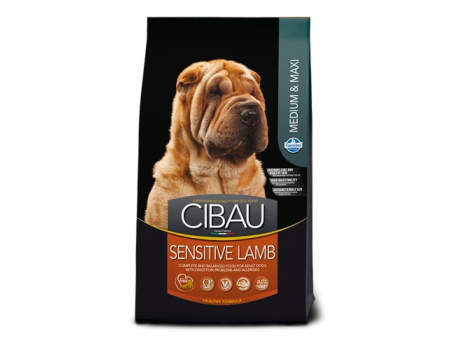 Сухой корм Farmina Cibau Sensitive Adult для средних и больших собак с чувствительным пищеварением, ягнёнок, 12 кг