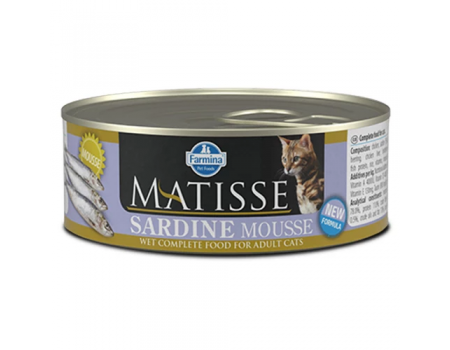 Влажный корм Farmina Matisse Cat Mousse Sardine для взрослых кошек, с сардиной, 85 г